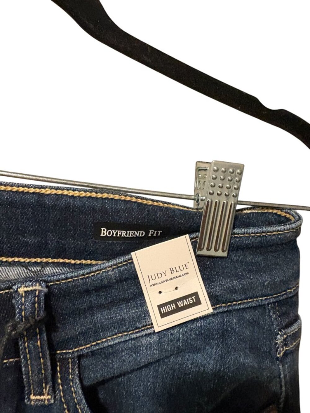 Judy Blue High Waist Boyfriend Fit Distressed Jeans - Picture 6 of 7